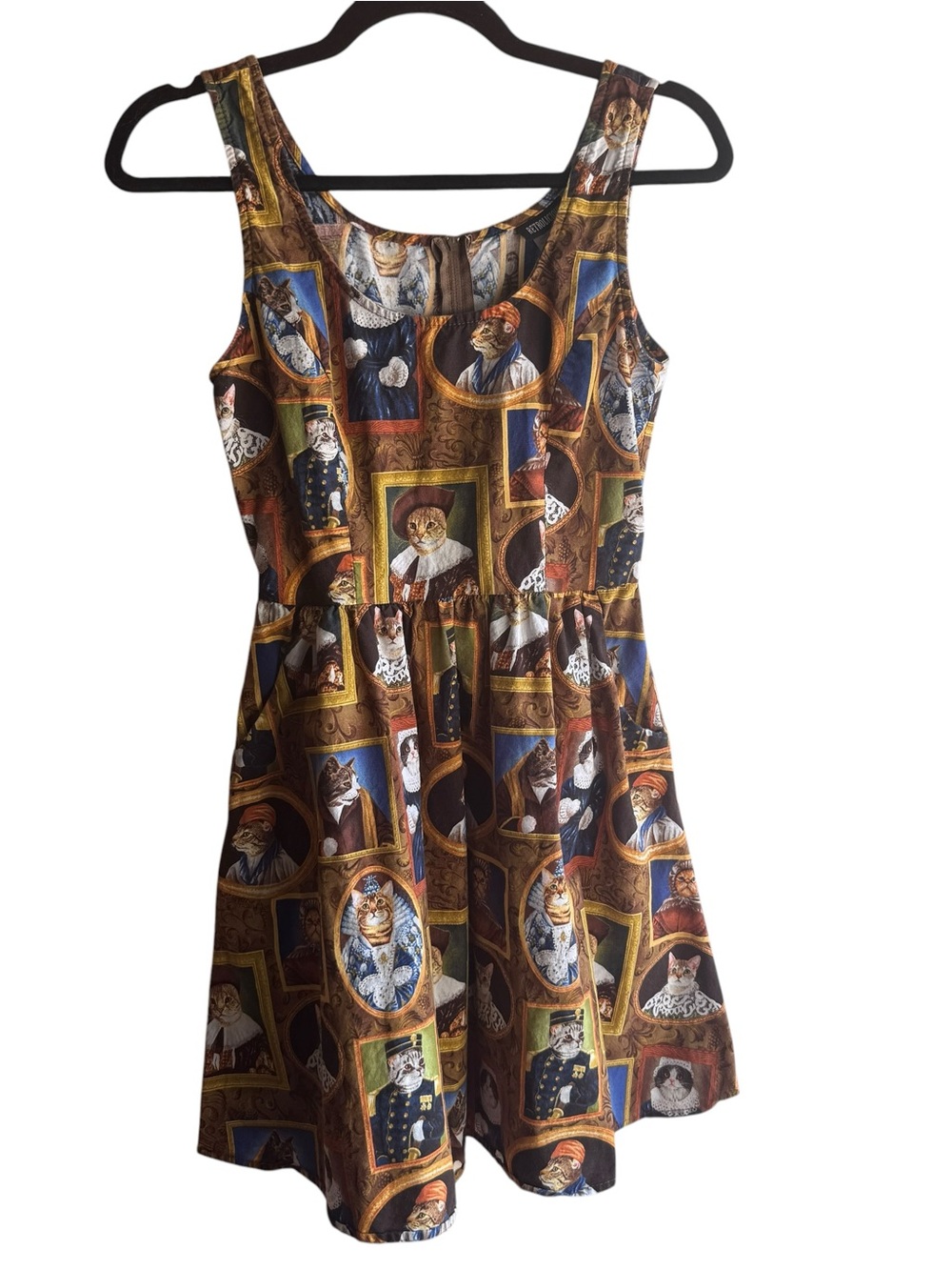 Retrolicious Cats Print Sleeveless Quirky Fit & Flare A-line Dress